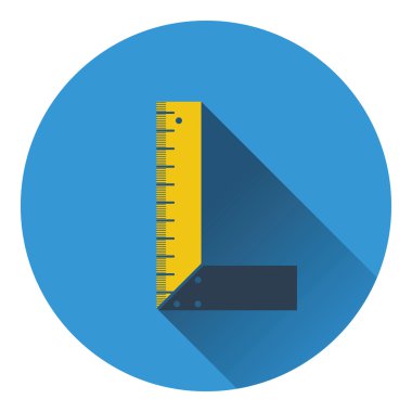 Setsquare simgesi. Düz tasarım