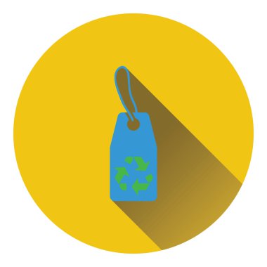 Geri dönüşüm işareti simgesiyle etiketi