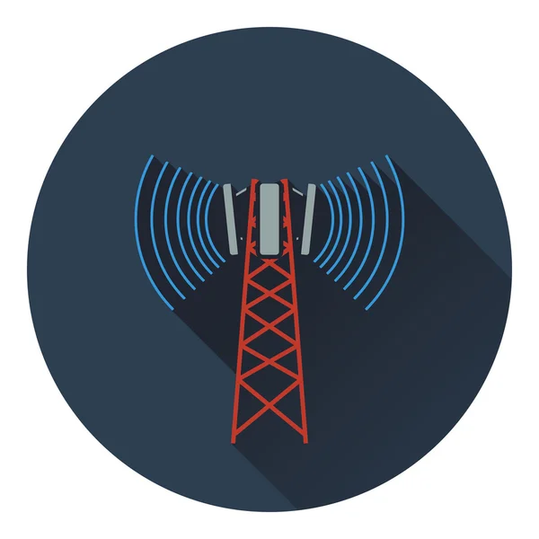 Ícone de antena de radiodifusão celular —  Vetores de Stock