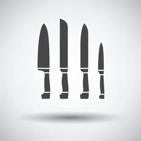 Couteaux de cuisine ensemble icône — Image vectorielle