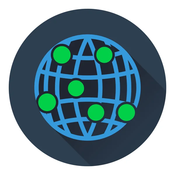 Glob ikona punktu połączenia — Wektor stockowy