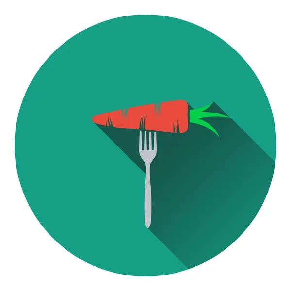 Icono de Dieta zanahoria en tenedor — Vector de stock