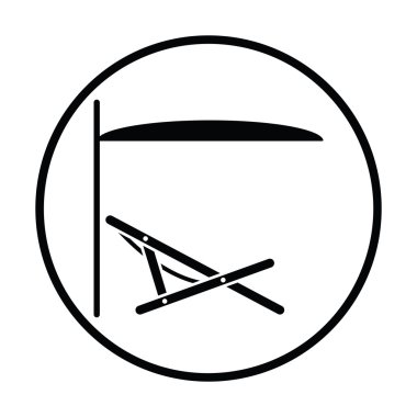 Deniz plaj RECLINER şemsiye simgesiyle