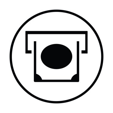 ATM yuvası simgesinden sürgülü banknot