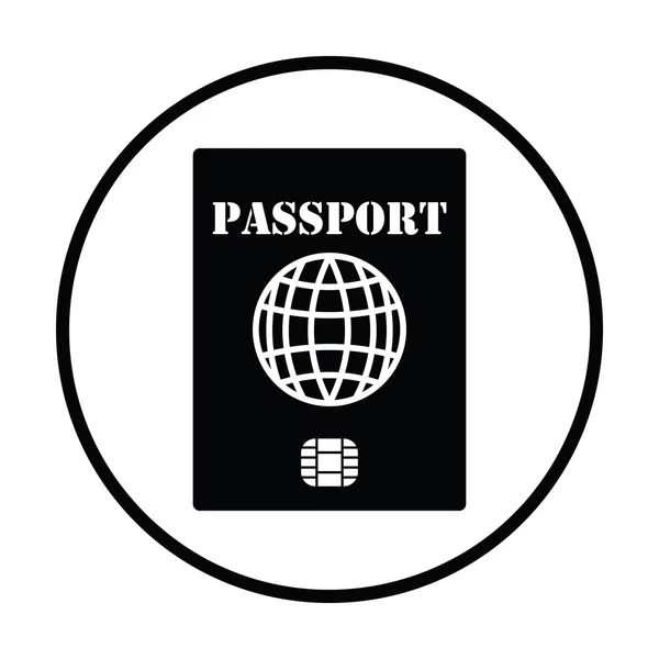 Pasaporte con chip icono — Vector de stock