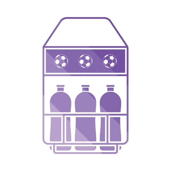 Soccer field bottles container icon — Stock Vector