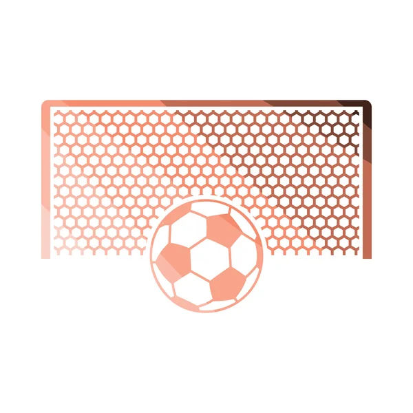 Portão de futebol com bola — Vetor de Stock