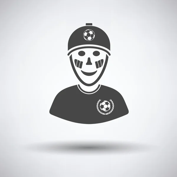 Fans sepak bola dengan wajah dicat - Stok Vektor
