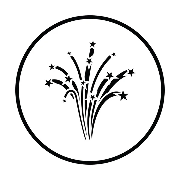 Icono de fuegos artificiales. Diseño de círculo delgado — Archivo Imágenes Vectoriales