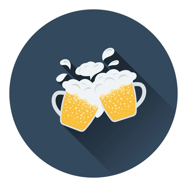 Duas canecas de cerveja —  Vetores de Stock