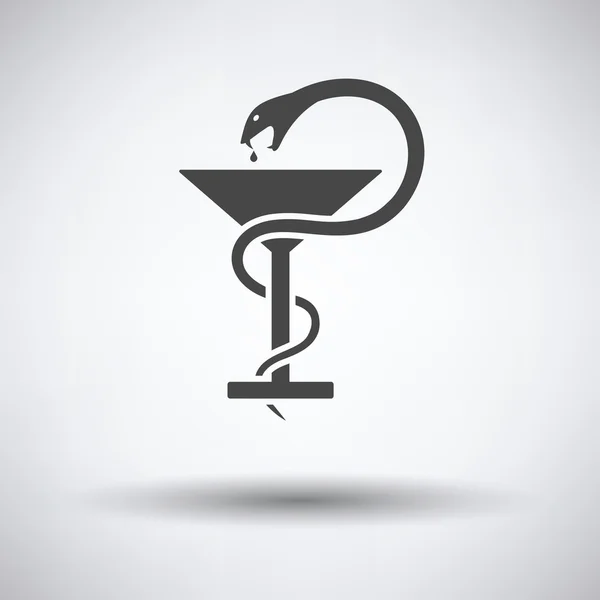 Signe de médecine avec serpent et icône en verre — Image vectorielle