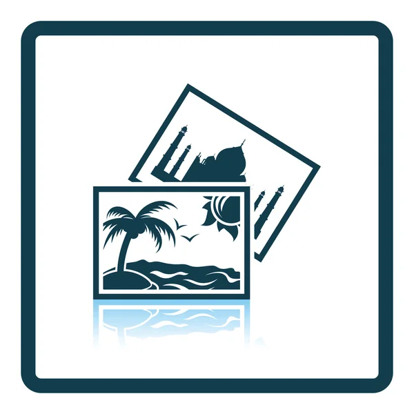 Twee reizen foto pictogram — Stockvector