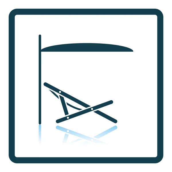 Fauteuil inclinable plage de mer avec icône parapluie — Image vectorielle
