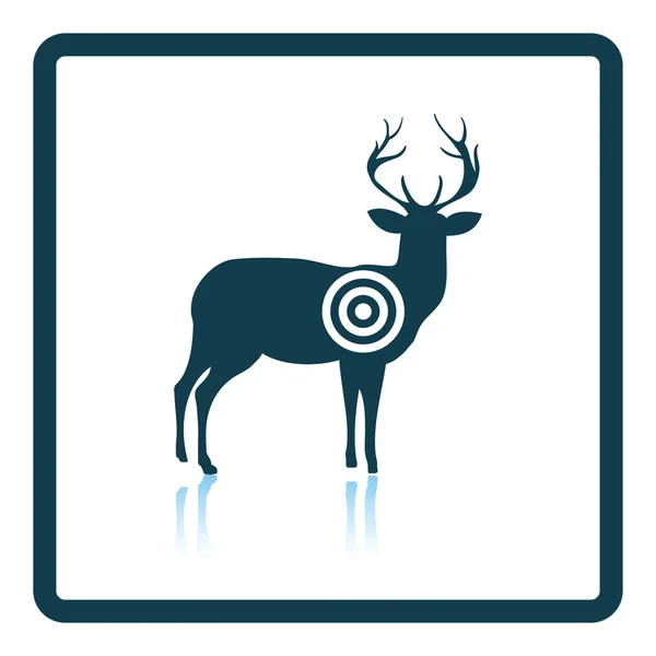 Siluet rusa dengan ikon target - Stok Vektor