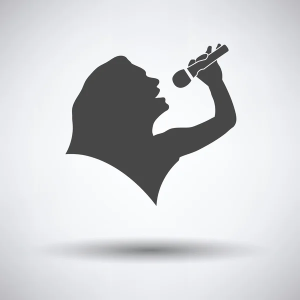 Karaoke womans silhouette icon — Stock Vector