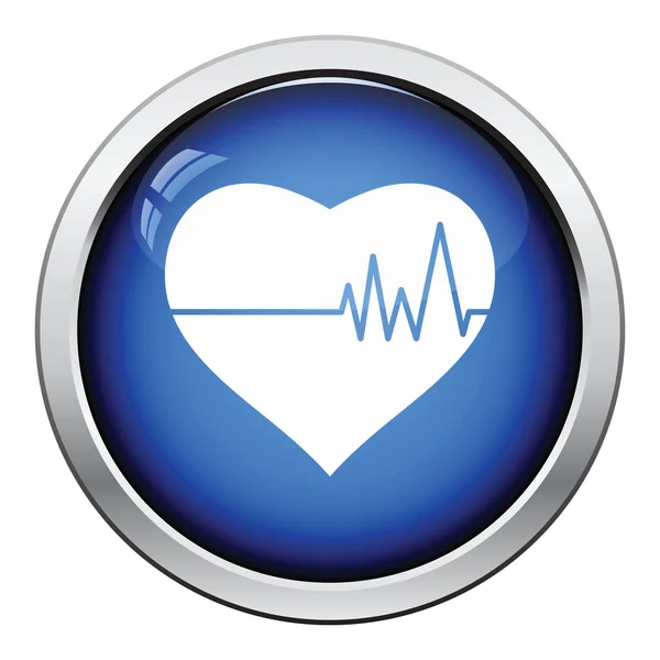 Herz mit Herz-Kreislauf-Symbol — Stockvektor
