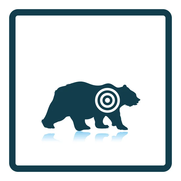 Αρκούδα σιλουέτα με εικονίδιο προορισμού — Διανυσματικό Αρχείο