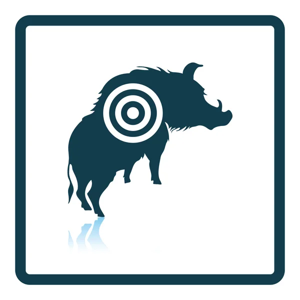 Wildschweinsilhouette mit Zielsymbol — Stockvektor