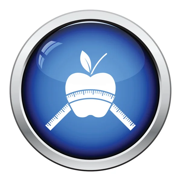 Apple con icona a nastro di misura — Vettoriale Stock