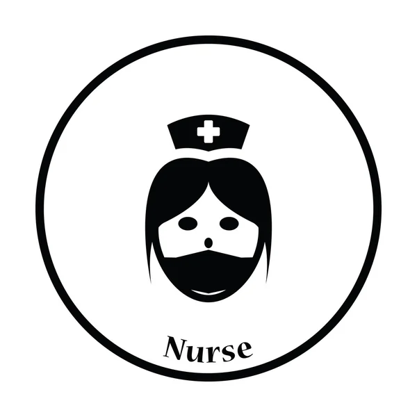 Zdravotní sestra Head Icon — Stockový vektor