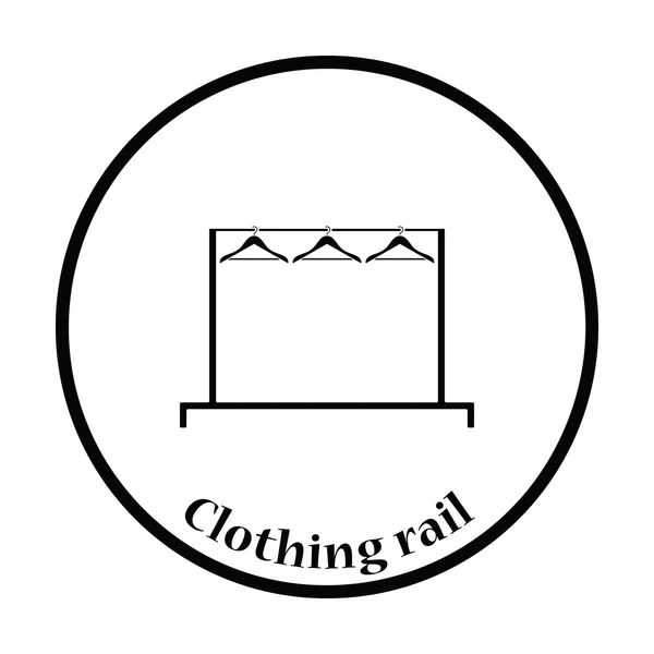 Kleding spoor met hangers pictogram — Stockvector