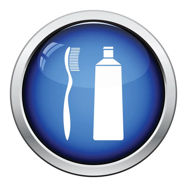 Zahnpasta und Bürstensymbol — Stockvektor
