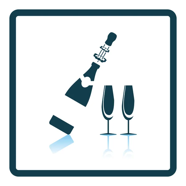 Festa champanhe e óculos ícone —  Vetores de Stock