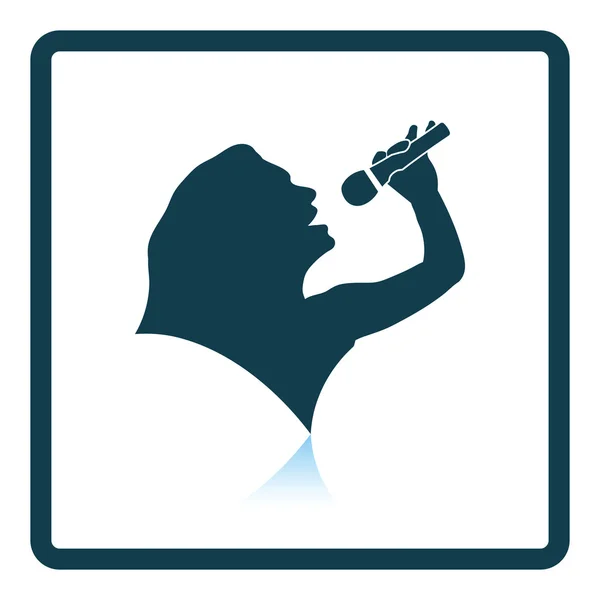 Karaoke ženská silueta ikona — Stockový vektor