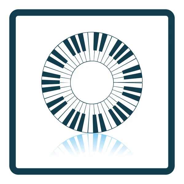 ピアノ サークル キーボード アイコン — ストックベクタ