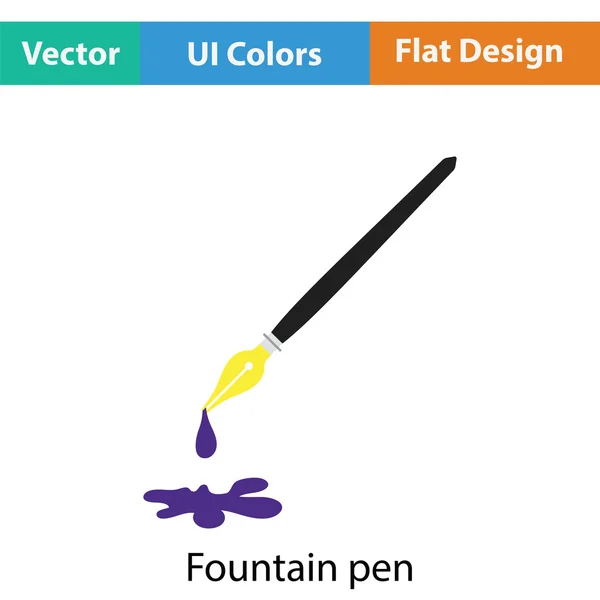 Fountain pen with blot icon — Stock Vector