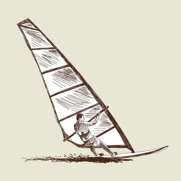 Ensemble de croquis de planche à voile . — Image vectorielle