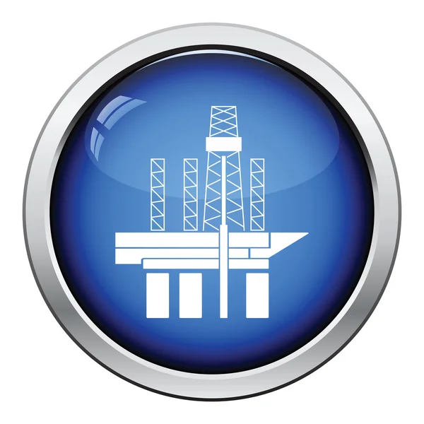 Icono de plataforma de mar petróleo — Vector de stock