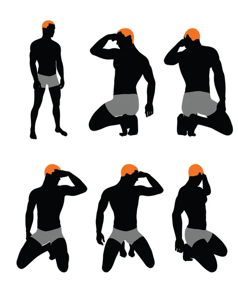 Set of men silhouette — Stock Vector
