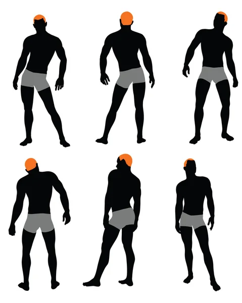 Set of men silhouette — Stock Vector