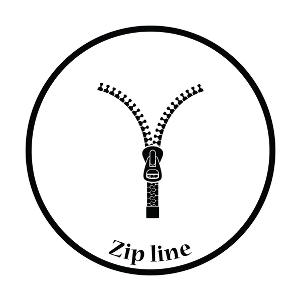 縫製 zip ライン アイコン — ストックベクタ