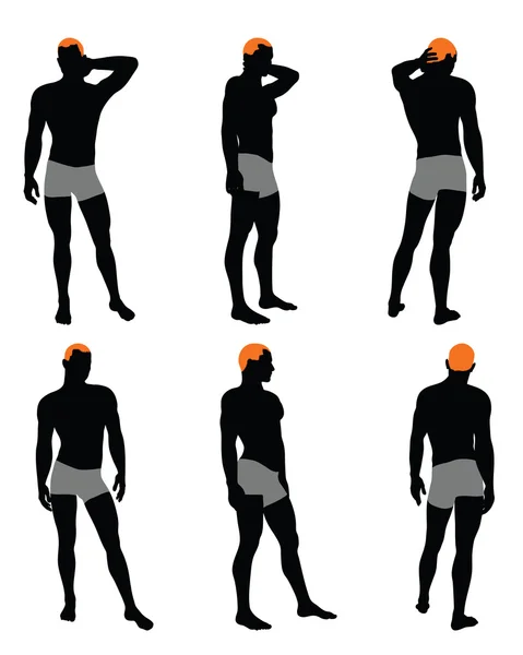 Set of men silhouette — Stock Vector