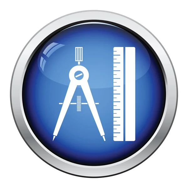 Ícone de Compasses e escala — Vetor de Stock