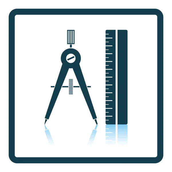 Ícone de Compasses e escala — Vetor de Stock