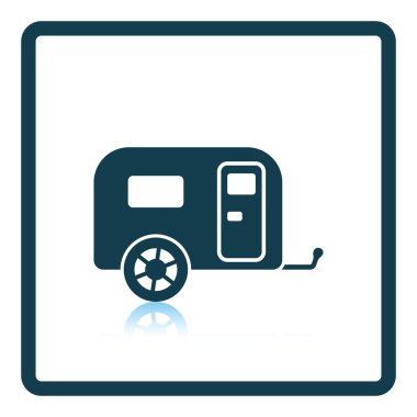 Kamp aile karavan araba simgesi