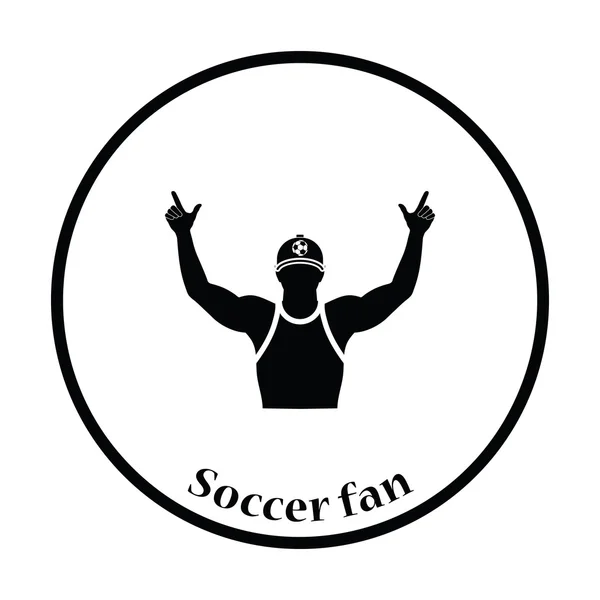 Eller yukarı simgesi ile futbol fan — Stok Vektör