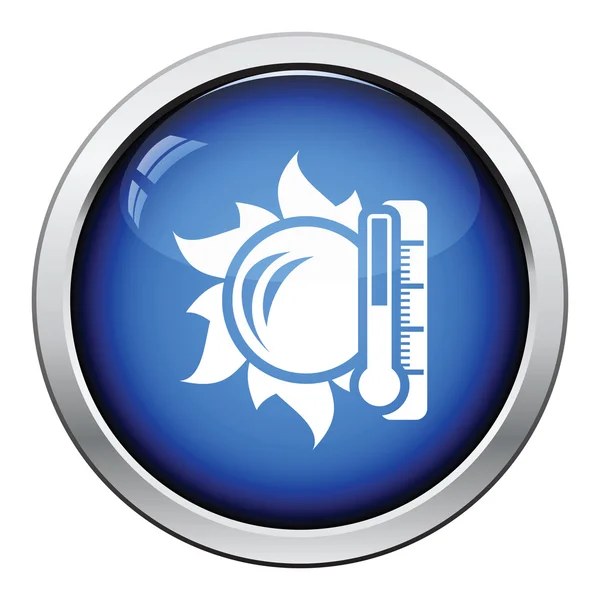 Thermometer met hoge temperaturen en zon — Stockvector