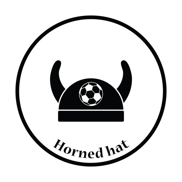 Futbol hayranları boynuzlu şapka simgesi — Stok Vektör
