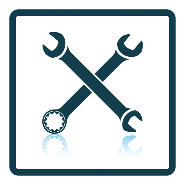 Icon of crossed wrench — Stock Vector