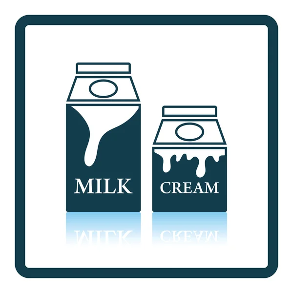 Milch und Sahne Container Symbol — Stockvektor