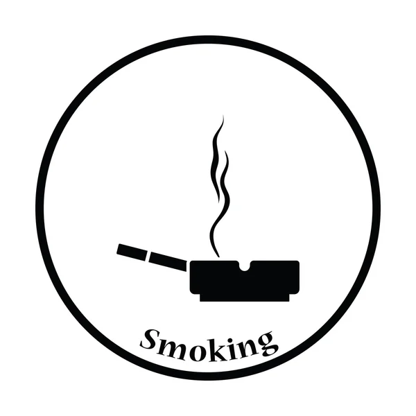 Cigarette in an ashtray icon — Stock Vector