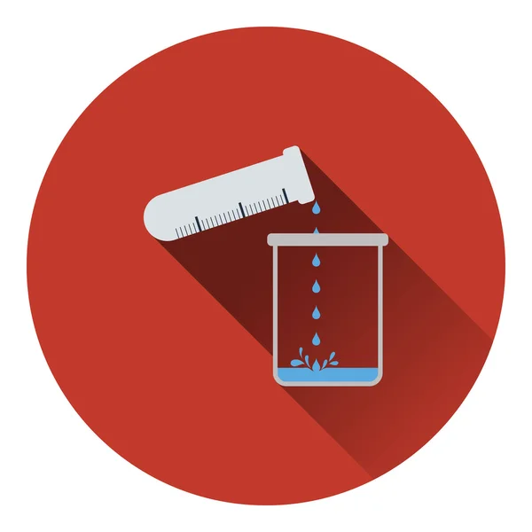 Vaso de precipitados químico verter líquido en el frasco — Archivo Imágenes Vectoriales