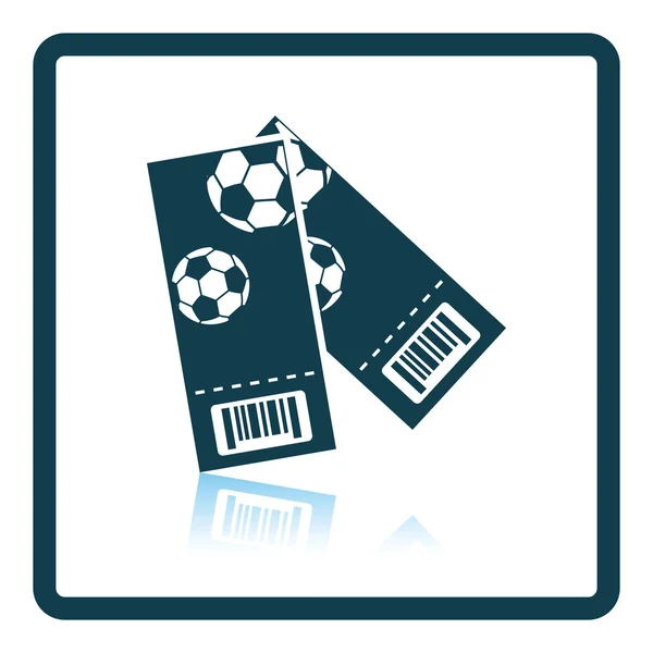 Twee voetbal tickets pictogram — Stockvector