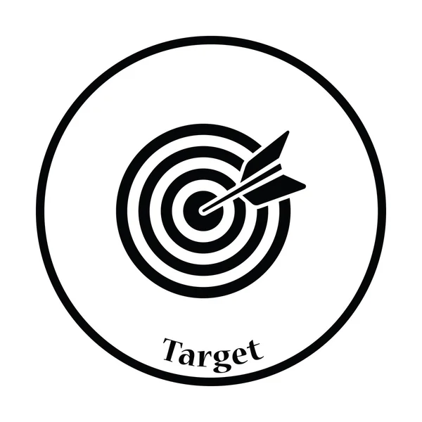 Icon of Target with dart — Stock Vector