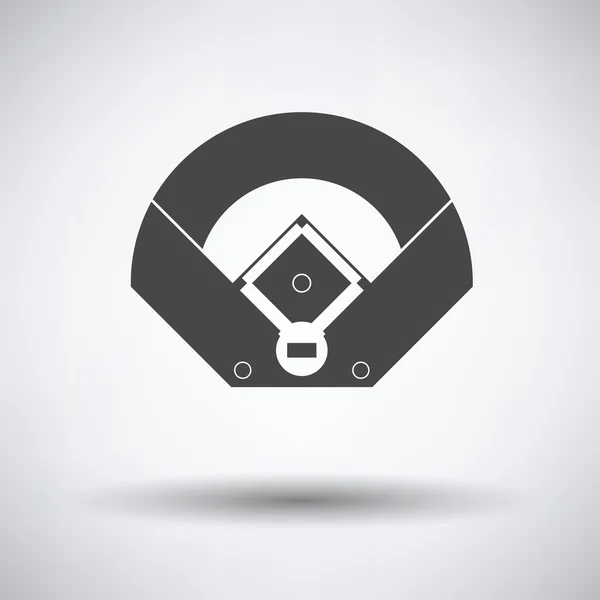 Campo de béisbol icono de vista aérea — Vector de stock