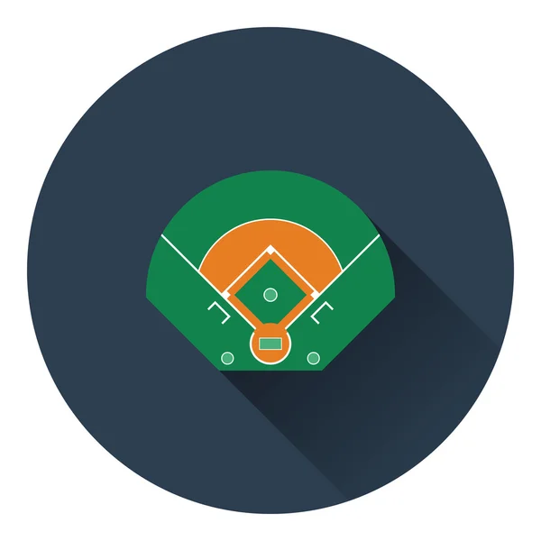 Campo de béisbol icono de vista aérea — Vector de stock